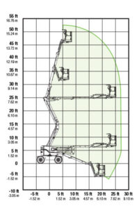 45ft articulated reach diagram